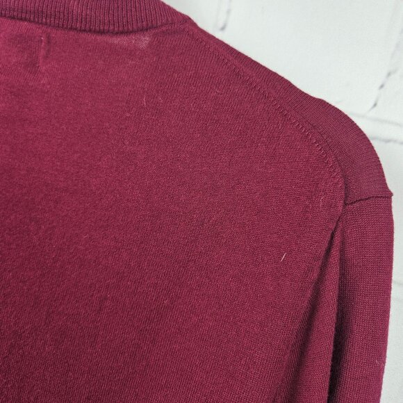 J Crew Button Up Cardigan Sweater Burgundy Red Womens XL Long Sleeve Re-imagined - Picture 13 of 14
